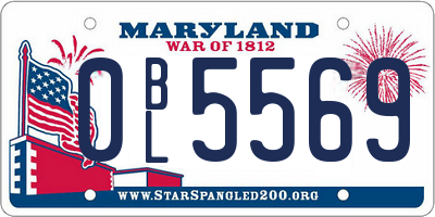MD license plate 0BL5569