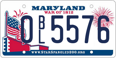 MD license plate 0BL5576