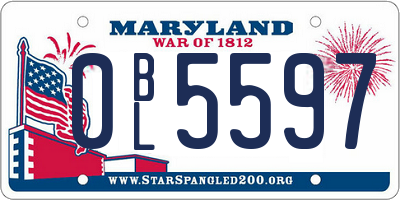 MD license plate 0BL5597