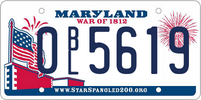 MD license plate 0BL5619