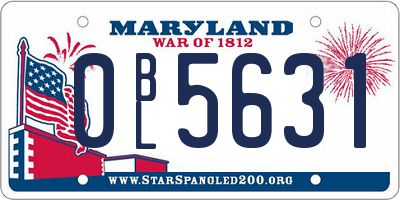 MD license plate 0BL5631