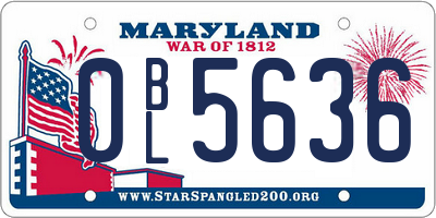 MD license plate 0BL5636