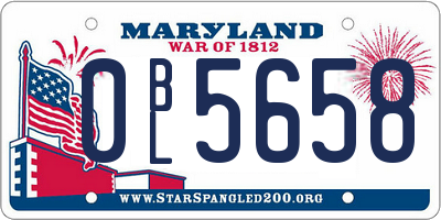 MD license plate 0BL5658