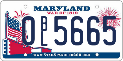 MD license plate 0BL5665