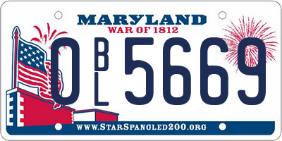 MD license plate 0BL5669