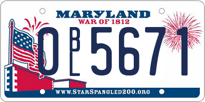 MD license plate 0BL5671