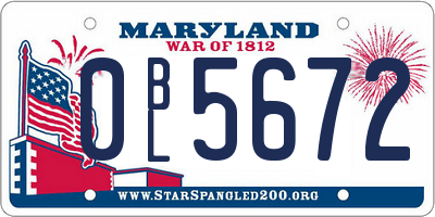 MD license plate 0BL5672