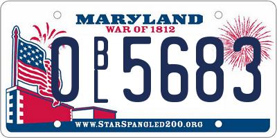 MD license plate 0BL5683