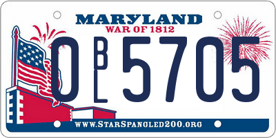 MD license plate 0BL5705