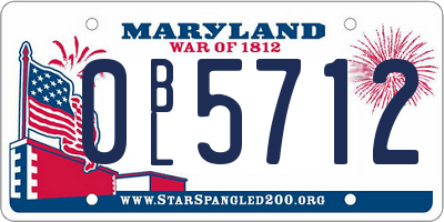 MD license plate 0BL5712