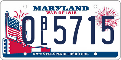 MD license plate 0BL5715