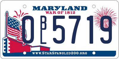 MD license plate 0BL5719