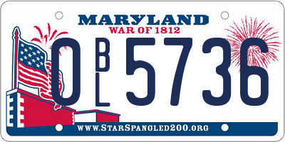 MD license plate 0BL5736