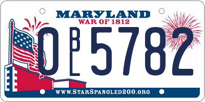 MD license plate 0BL5782