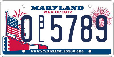 MD license plate 0BL5789