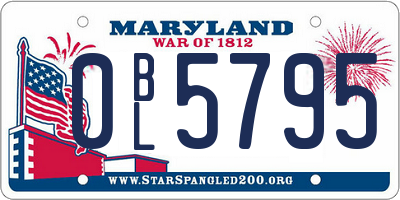 MD license plate 0BL5795