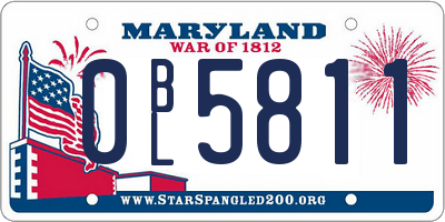 MD license plate 0BL5811