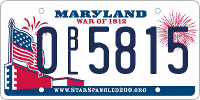 MD license plate 0BL5815