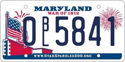 MD license plate 0BL5841