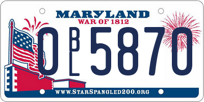 MD license plate 0BL5870