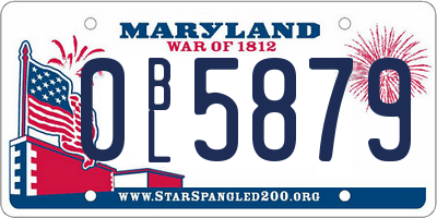 MD license plate 0BL5879