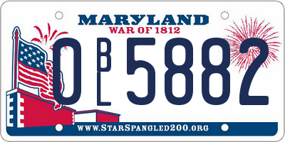 MD license plate 0BL5882