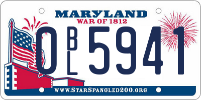 MD license plate 0BL5941