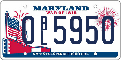 MD license plate 0BL5950