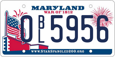 MD license plate 0BL5956