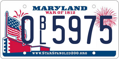 MD license plate 0BL5975