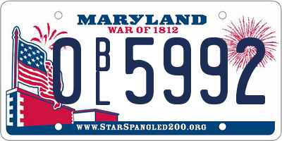MD license plate 0BL5992