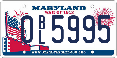 MD license plate 0BL5995