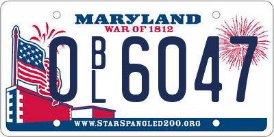 MD license plate 0BL6047