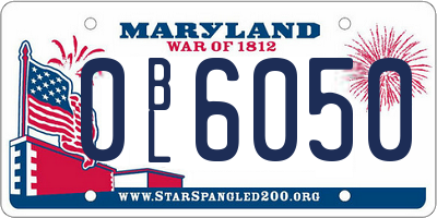 MD license plate 0BL6050