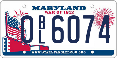 MD license plate 0BL6074