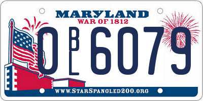 MD license plate 0BL6079