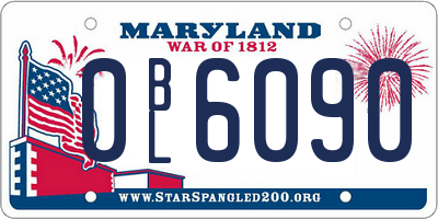MD license plate 0BL6090