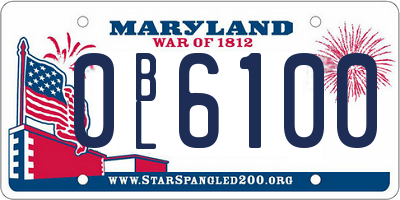 MD license plate 0BL6100