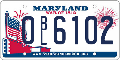 MD license plate 0BL6102