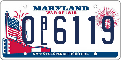 MD license plate 0BL6119