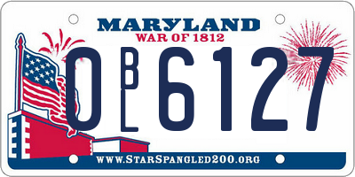 MD license plate 0BL6127