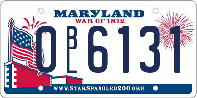MD license plate 0BL6131