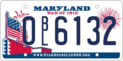 MD license plate 0BL6132