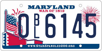 MD license plate 0BL6145