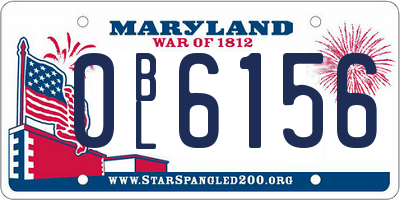 MD license plate 0BL6156
