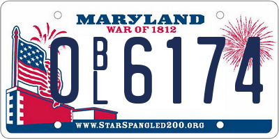 MD license plate 0BL6174