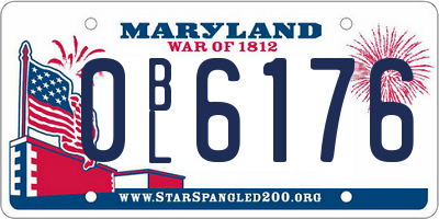MD license plate 0BL6176