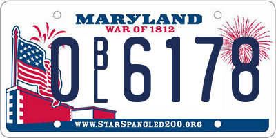 MD license plate 0BL6178