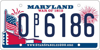 MD license plate 0BL6186