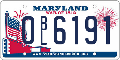 MD license plate 0BL6191